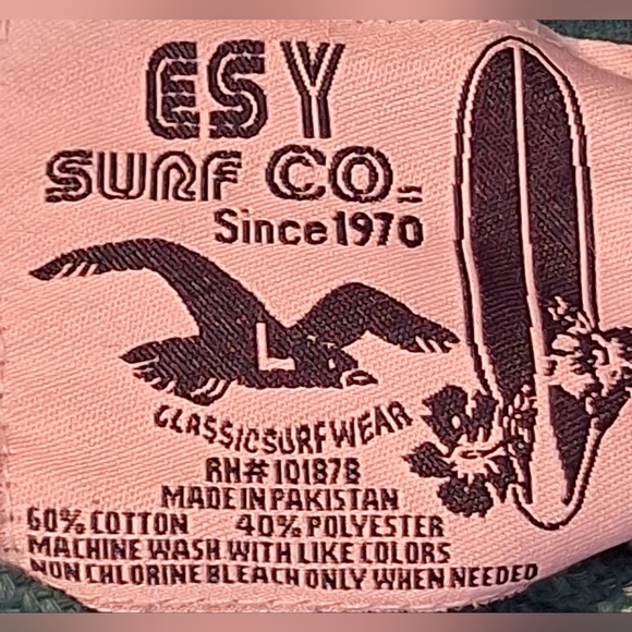 ESY SURF CO. Estes Park Colorado Teal Hoodie woth Kangaroo Pocket - Picture 6 of 6